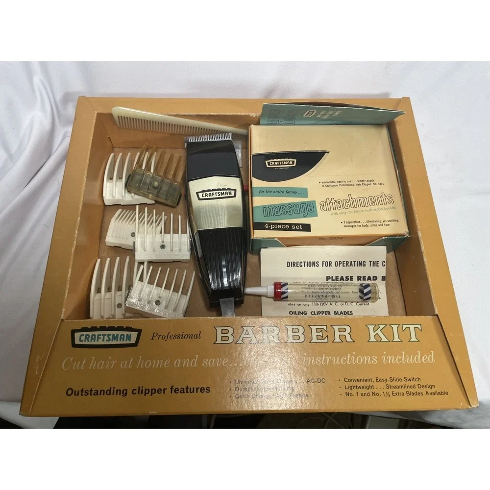 Vintage Craftsman Professional Barber Kit 93742 Sears W/Massage Tested‎ WORKS